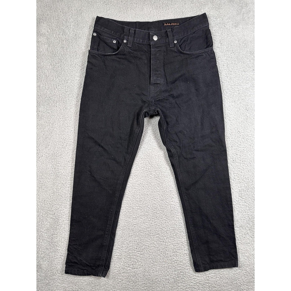 Nudie Jeans Co Jeans Mens 33x26 Black Slim Fit Organic Cotton Denim Pants